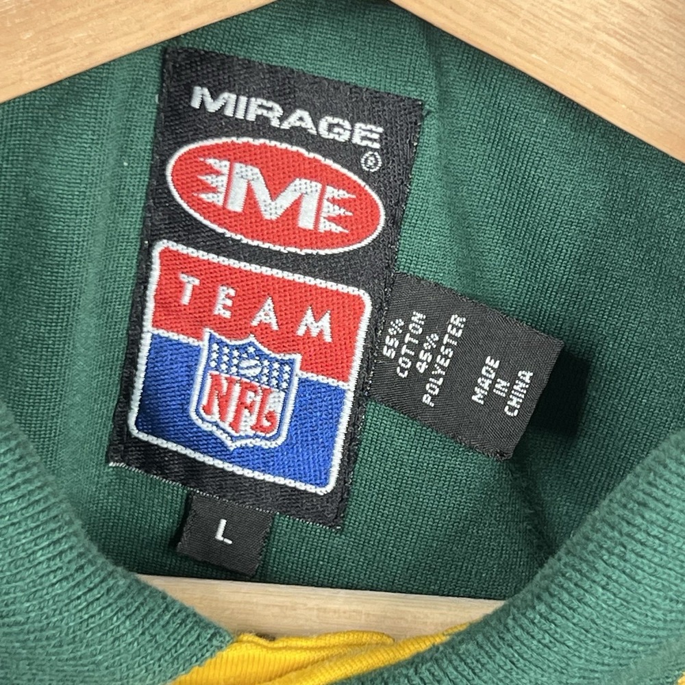 Green Bay Packers Vintage Y2K Polo Shirt Men's Large Mirage NFL Preppy - Picture 4 of 10